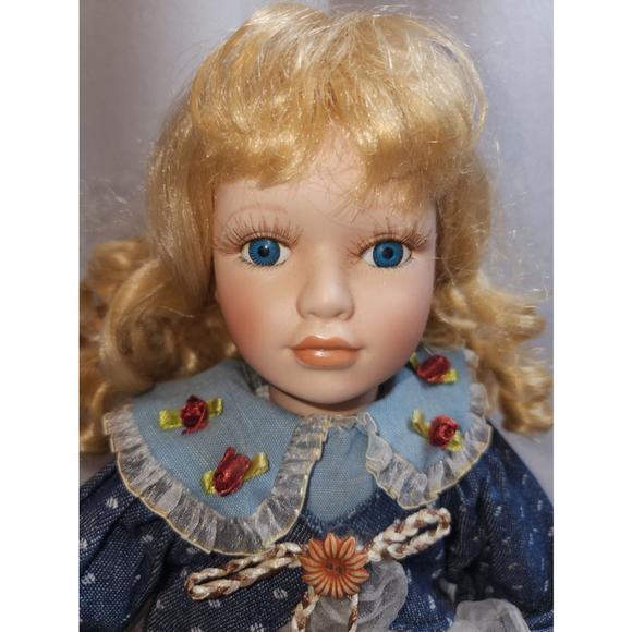 17 Inch Handcrafted Collector's Edition Genuine Porcelain Doll - Picture 3 of 6